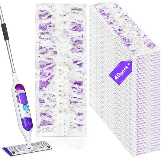 40 Cout Power Mop Pads Refills for Powermop , Multi-Surface Disposablen swiffer Power Mop Pads，Unscented Spray Cleaning Repalcement Pads Refill