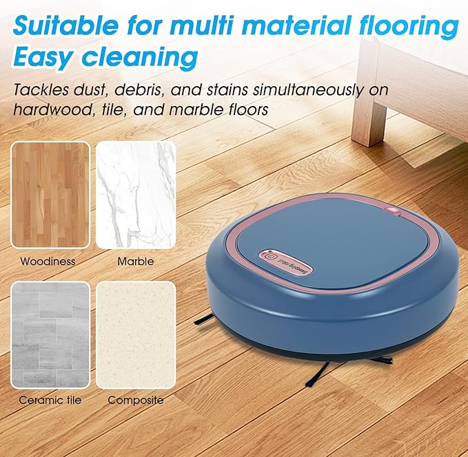 Robot Vacuum and Mop Combo,Robot Vacuum Cleaner, Smart 3 in 1 Cleaning System，Super Thin Quiet, Obstacle Avoidance，Suitable for Various Soft and Hard Floors, Pet Hair
