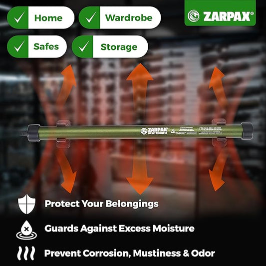 Gun Safe Dehumidifier Rod | Dehumidifier Rod For Enclosed Spaces, Gun Safe & Cabinets | Protect Valuables & Stop Humidity, Moisture, & Corrosion | Comes with 2 Mounting Brackets | 12''/30cm