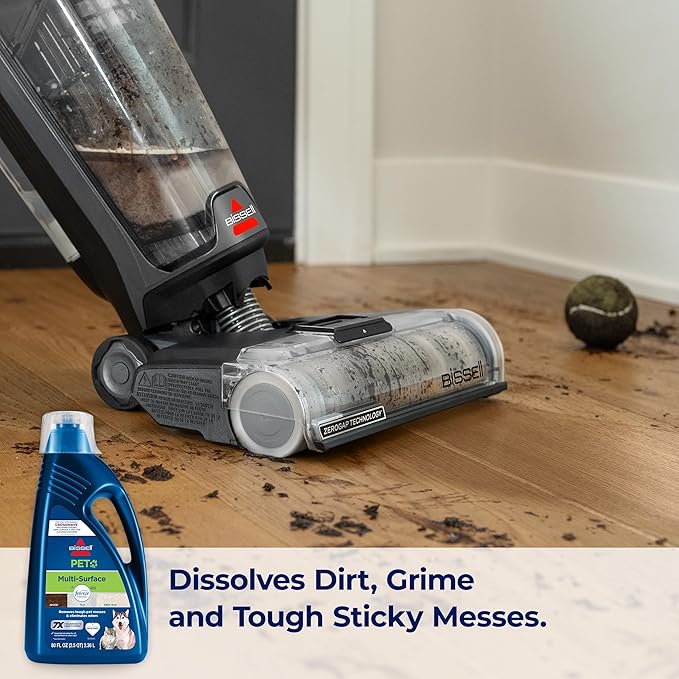 Bissell Multi-Surface Pet Solution with Febreze freshness, For Use in CrossWave and Other Leading Hard Surface and Area Rug Cleaners, 80oz, Dissolves Dirt, grime, and Tough Sticky Messes