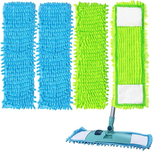4PCS 16'' Microfiber Dust Mop Pads Compatible with Leifheit 55210,Reusable Mop Refills,Replacent Wet Mopping Pad & Washable Dry Sweeping Cloths for Hardwood Floor/Tile/Marble Cleaning