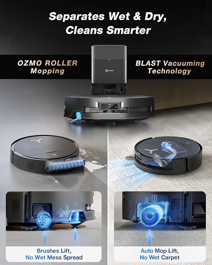 ECOVACS DEEBOT X9 PRO Omni Robot Vacuum and Mop, 16,600Pa Blast Suction, OZMO Roller Instant Self-Washing Mop, ZeroTangle 3.0, Triple Lift System, AI Navigation, Hands-Free Omni Station