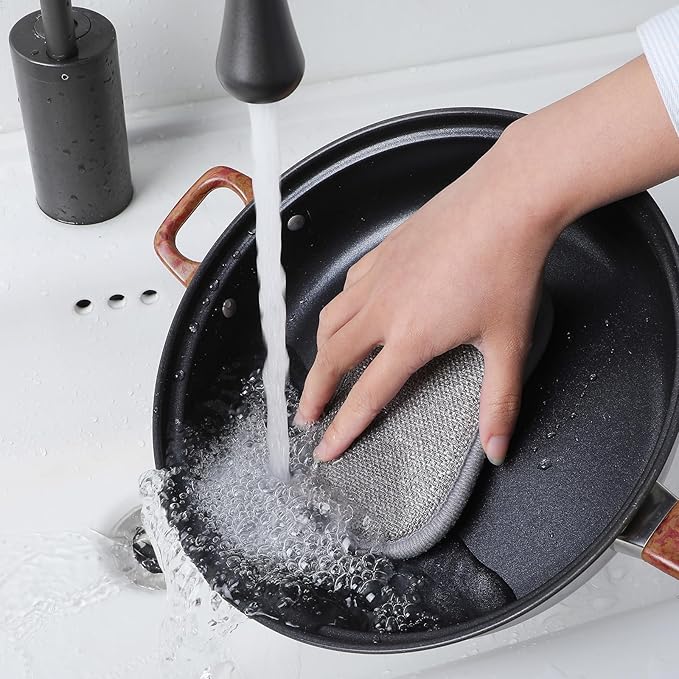 36 Pack Dual-Sided Scrub Sponges, Non Scratch Microfiber Sponge Multi Purpose Cleaning Dish Scrubber Along with Heavy Duty Scrubbing Power for Washing Dishes Pots Pans Kitchen Cookware(Gray)
