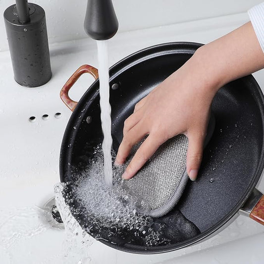 36 Pack Dual-Sided Scrub Sponges, Non Scratch Microfiber Sponge Multi Purpose Cleaning Dish Scrubber Along with Heavy Duty Scrubbing Power for Washing Dishes Pots Pans Kitchen Cookware(Gray)