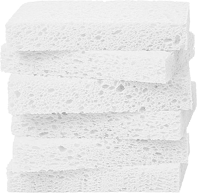 Kitchen Sponges,Heavy Duty Scrub Kitchen Sponge,Clean Tough Messes Without Scratching Sponges Kitchen,Pop Up Eco Sponges DIY White (6 Pack)