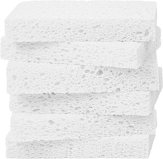 Kitchen Sponges,Heavy Duty Scrub Kitchen Sponge,Clean Tough Messes Without Scratching Sponges Kitchen,Pop Up Eco Sponges DIY White (6 Pack)