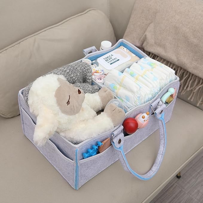 Mr. Pen- Baby Diaper Caddy Organizer, Blue Inside, Diaper Organizer, Car Diaper Caddy