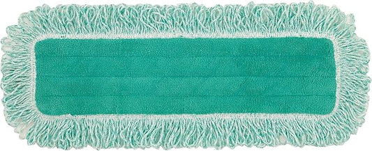 Rubbermaid Commercial Products HYGEN 24" Microfiber Dust Pad with Fringe Green for Janitorial/Professional Cleaners and Heavy-Duty Industrial Cleaning/Dusting/Sweeping