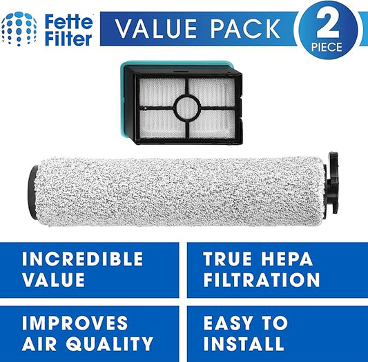 3831 Replacement Brush and Filter Set for Bissell Crosswave Hard Floor Expert Vacuum Models 3831 HF2 3845 3847 3848, Replacement Part # B0555, 1637755, 1632973 1 Roller Brush Filter 1 HEPA Filter