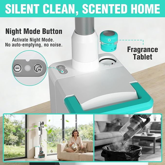HAUSHOF Cordless Vacuum Cleaner with Auto Empty Station, 250W Motor, HEPA Filter, Anti-Tangle Brushroll, Stick Vacuum for Pet Hair, Hardwood Floors, Carpets
