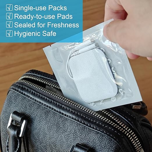 DOMAS TENS Unit Electrode Pads Large - 4x6 Inch for Back Pain Relief- Compatible with TENS 7000 and Other 2mm Pin Units - Reusable & Latex-Free 13 PCS