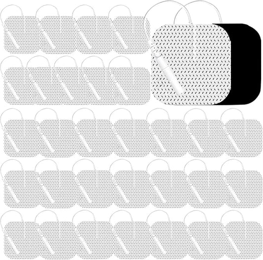 Tens Unit Electrode Pads 32Pcs 2x2" Upgraded Reusable Tens Unit Pads Replacement Compatible with TENS 7000, AUVON, NURSAL, Etekcity, Nicwell Care, TENKER, HealthmateForever TENS