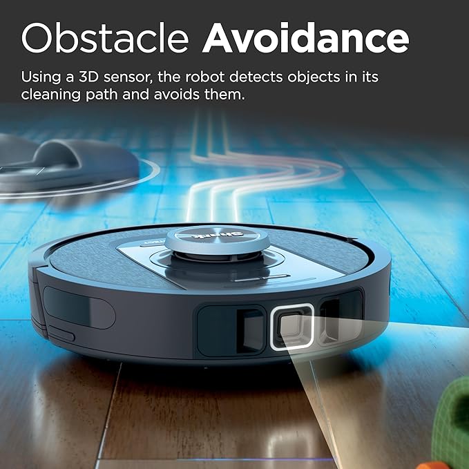 Shark PowerDetect Self-Empty Robot Vacuum with NeverStuck Technology, Auto Deep-Clean Carpets & Hardfloors, XL 60 Day Capacity HEPA Bagless Base Neutralizes Odors, for Pet Hair, Black (AV2820AE)