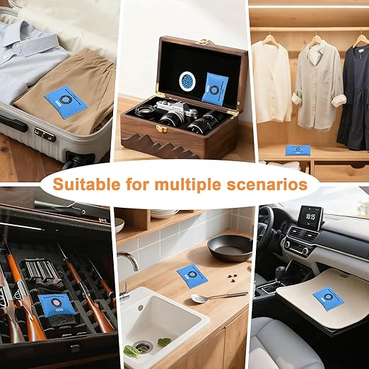 Silica Gel Desiccant Packets, Indicating Rechargeable Desiccant Packs for Storage, 100g×2pcs Moisture Absorbers for car Gun Safe Wardrobe 3D Filaments Electronics