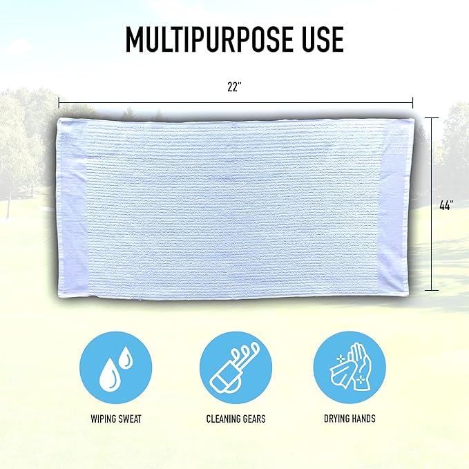 Caddy Golf Towel - Extra-Large 22” X 44” Caddie Towel Used by Tour Professionals, Premium Soft Cotton, Superior Absorption Caddy Towel | 5 Stylish Colors