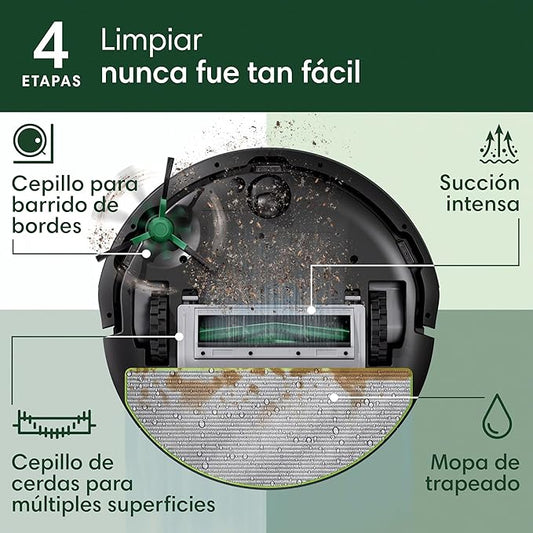 iRobot Roomba 104 Vac Robot Vacuum - Intense Power-Lifting Suction, Smart & Fast Home Mapping, Ideal for Pet Hair, LiDAR Navigation, Multi-Surface Cleaning, Cleans in Neat Rows, Self-Charging