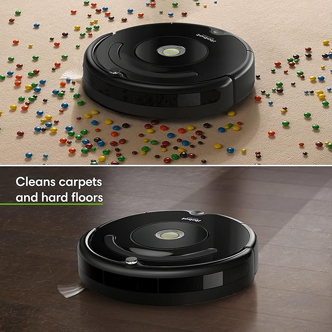 iRobot Roomba Vac Robot Vacuum (Q0120) - Easy to use, Power-Lifting Suction, Multi-Surface Cleaning, Smart Navigation Cleans in Neat Rows, Self-Charging, Alexa, 675