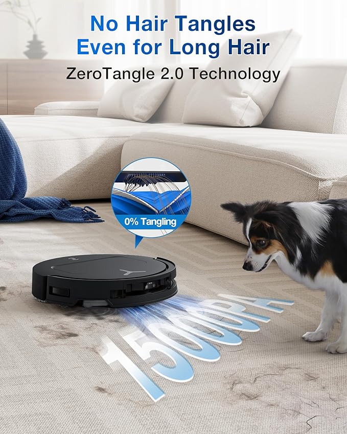 ECOVACS DEEBOT T50 Omni Robot Vacuum and Mop, 3.19” Ultra-Slim, 15,000Pa Suction, ZeroTangle 2.0, TruEdge Edge Cleaning, AIVI 3D Obstacle Avoidance, Auto Mop Wash & Dry, Self-Emptying
