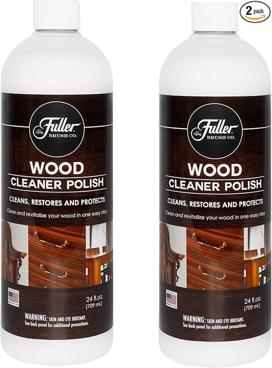 Fuller Brush Wood Polish & Cleaner – Conditions, Shines & Protects Wood Surfaces – Removes Dust, Smudges & Stains – Safe for Furniture, Cabinets, Tables & Trim - (Refill Bottle - Pack of 2)
