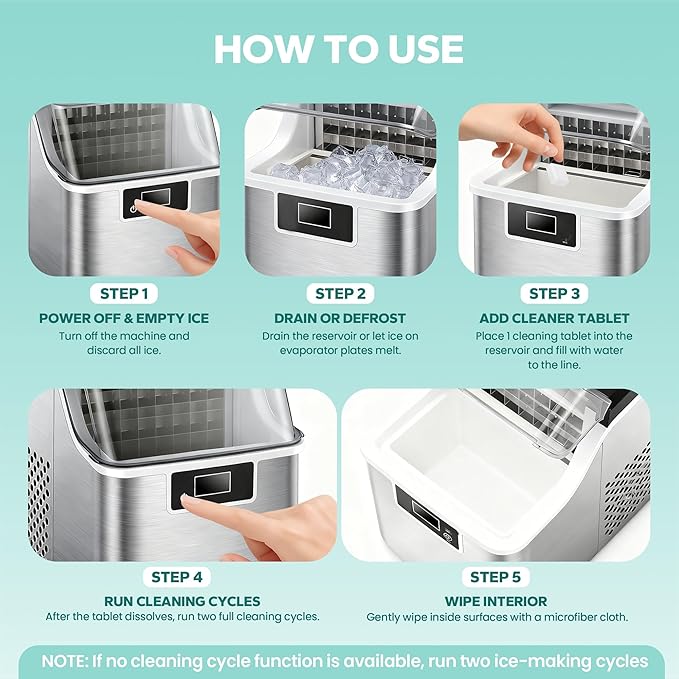 Ice Machine Cleaner Maker Descaler, 24 Pack Cleaner Tablets for Ice Maker, Countertop Nugget Ice Maker Cleaner, Crystal Clear Ice, Compatible with Frigidaire, Opal, GE Profile, Igloo