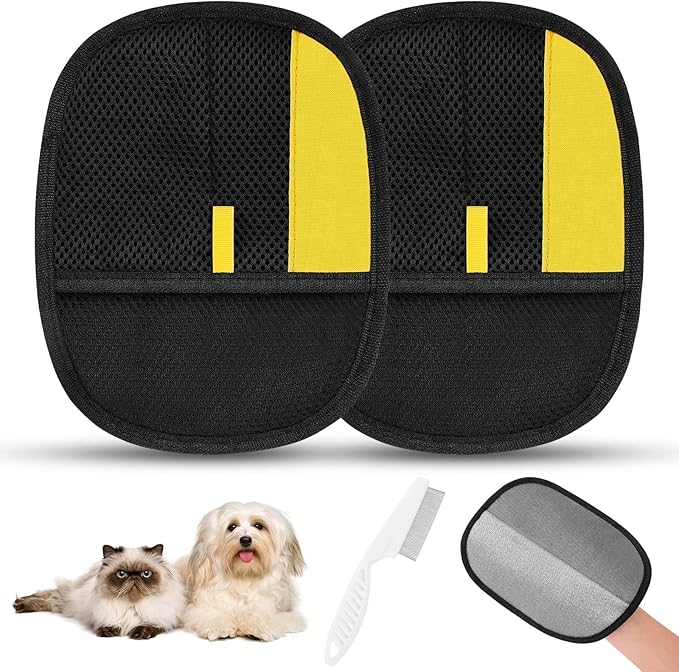 SAWMONG Pet Hair Removal Glove, 2Pcs Cat & Dog Reusable Pet Hair Remover Gloves 2025 New Upgrade, Grooming Pet Hair Remover Tool