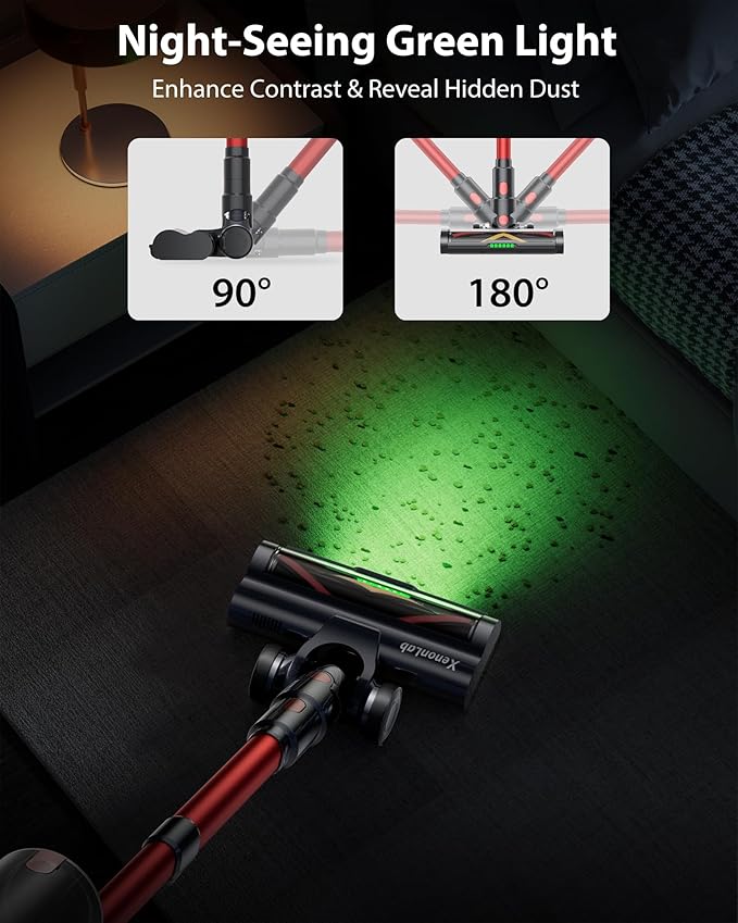 Cordless Vacuum Cleaner, 75Mins/48KPa/600W Self-Standing Stick Vacuum Cleaners for Home, Rechargeable, Lightweight, Anti-Static&Anti-Tangle Brush, for Hard Floor, Carpet, Hardwoods, Pet Hair