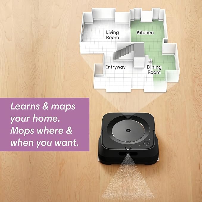 iRobot Braava Jet m6 6113 Ultimate Robot Mop - Wi-Fi Connected, Precision Jet Spray, Smart Mapping, Compatible with Alexa, Ideal for Multiple Rooms, Recharges and Resumes, Graphite