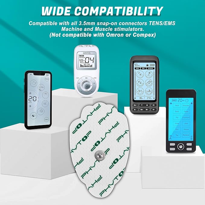 TENS Pads EMS Unit Snap Electrode 20 Pcs with Super Gel