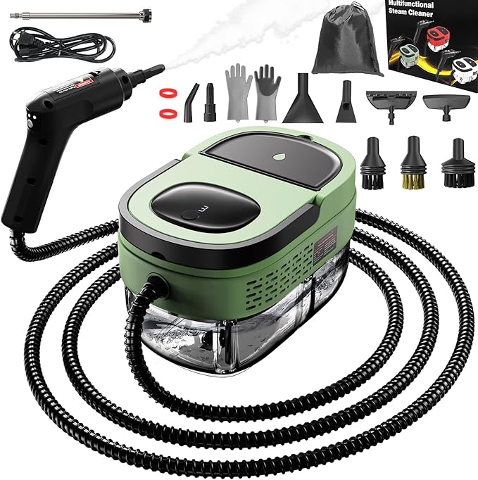 Handheld Steam Cleaner for Home, 2500W High Pressure Steam Cleaner for Car Detailing, 3 Steam Levels, 1600Ml Tank, High Heat Steamer for Bed Bugs, Couch, Furniture, Kitchen, Bathroom, Floors