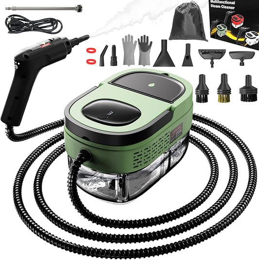 Handheld Steam Cleaner for Home, 2500W High Pressure Steam Cleaner for Car Detailing, 3 Steam Levels, 1600Ml Tank, High Heat Steamer for Bed Bugs, Couch, Furniture, Kitchen, Bathroom, Floors
