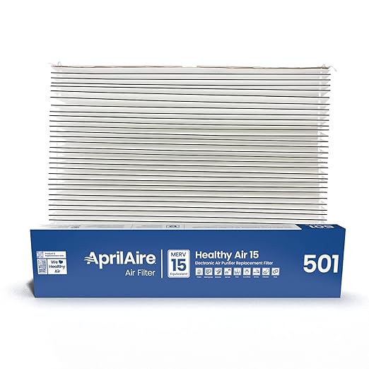 AprilAire 501 Replacement Filter for AprilAire 5000 Whole-House Air Purifier - MERV 15 Equivalent, 16x25x6 Air Filter (Pack of 10)