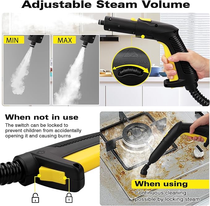 TVD Steam Cleaner, Steamer for Cleaning with 26 Accessories, Steam Cleaner for Home with 5M Extra-Long Power Cord for Home Floor Cleaning, Tile Detailing, Grout, Upholstery.