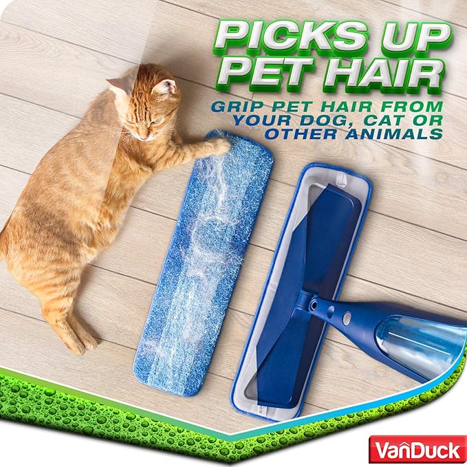 VanDuck Microfiber Cleaning Pads Compatible with Bona Mop (3 Pack) - Microfiber Mop Pads for Hardwood Floor for 18 Inch