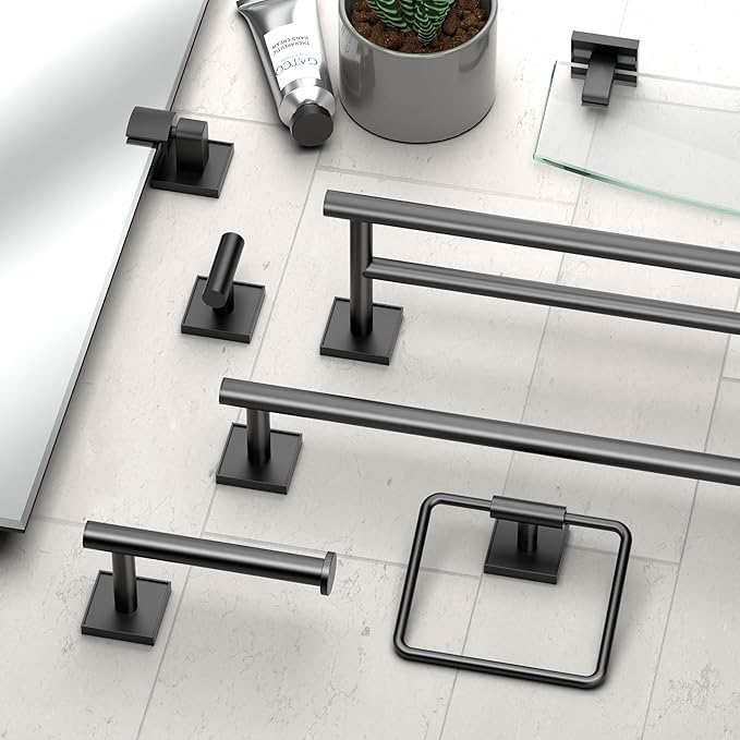 Gatco 5610MX Mode Towel Bar, 24 Inch, Matte Black