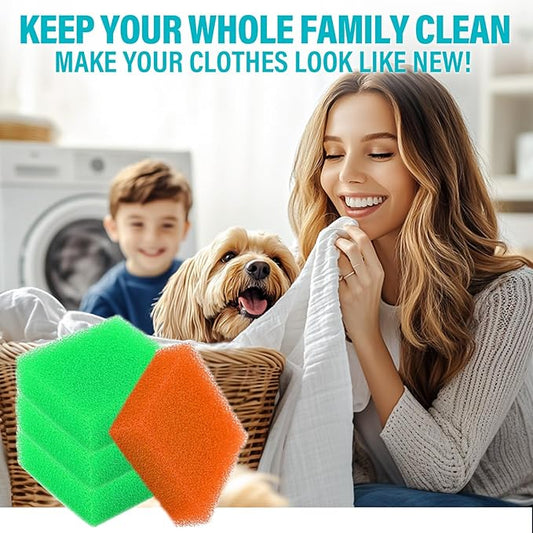 Pet Hair Remover for Laundry, 6Pcs Reusable Lint Remover for Laundry Pet Hair Catcher, Soft Dog Hair Remover for Washing Machine, Orange&Green