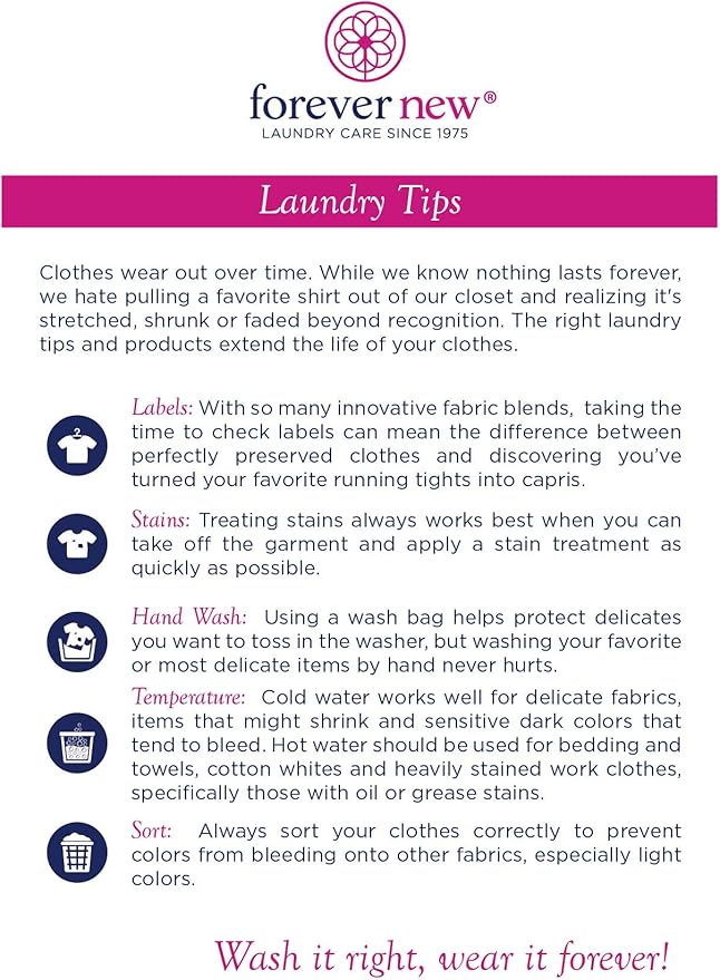 FOREVER NEW Delicate Hypoallergenic Laundry Detergent Liquid - 6-8 Large Loads - Gentle washing detergent for Silk, Cashmere, Bra, Undergarments, Cotton, Wool, etc. - Original Scented - 4oz
