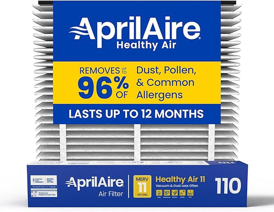 AprilAire 110 Replacement Filter for AprilAire Whole House Air Purifiers - MERV 11, Clean Air & Dust, 16x20x4 Air Filter (Pack of 1)