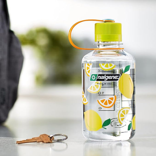 Nalgene Sustain Tritan BPA-Free Water Bottle Made with Material Derived from 50% Plastic Waste (Using ISCC Certified Mass Balance), 16 OZ, Narrow Mouth, Lemon