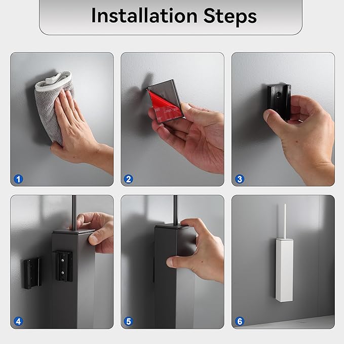 White Toilet Brush with Holder,Durable Cleaning Toilet Bowl Brushes with Holders