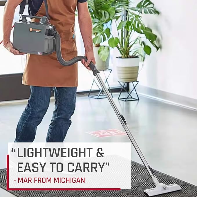 Hoover Commercial PortaPower Lightweight Canister Vacuum Cleaner, Bagged Canister Vac with Attachments, 2-in-1 Vac and Blower, Corded Vacuum Cleaners for Commercial Use