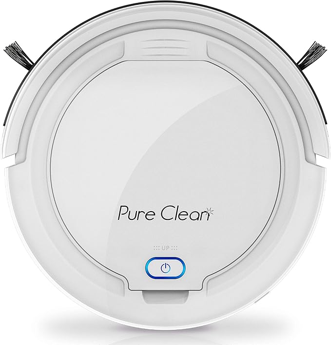 Smart Automatic Robotic Vacuum Cleaner - Slim Rechargeable Electric Automatic Robot Vacuum Cleaner w/, Self Programmed Navigation, Anti-fall Sensors - (Carpet, Hardwood, Linoleum, Tile), White