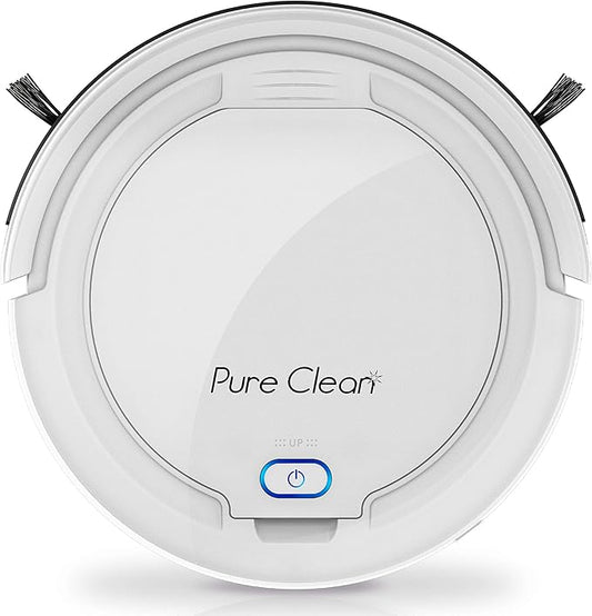 Smart Automatic Robotic Vacuum Cleaner - Slim Rechargeable Electric Automatic Robot Vacuum Cleaner w/, Self Programmed Navigation, Anti-fall Sensors - (Carpet, Hardwood, Linoleum, Tile), White