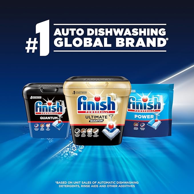 Finish Quantum Dishwasher Pods, No Pre-Rinse Dishwasher Detergent Soap Removes 24HR Dried-On Stain and Grease, Leaving a Virtually Spotless Shine, 48 Count