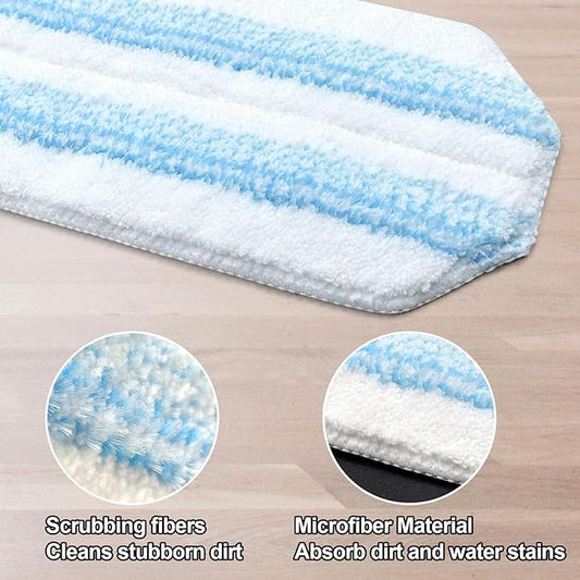 Mop Pads Replacements Compatible with O Cedar H2prO Flat Mop System Microfiber Mop Replacement Heads for O-Cedar/Vileda H2prO Flat Floor Mop, Washable & Reusable Pad Refills for Deep Cleaning, 4 Pack