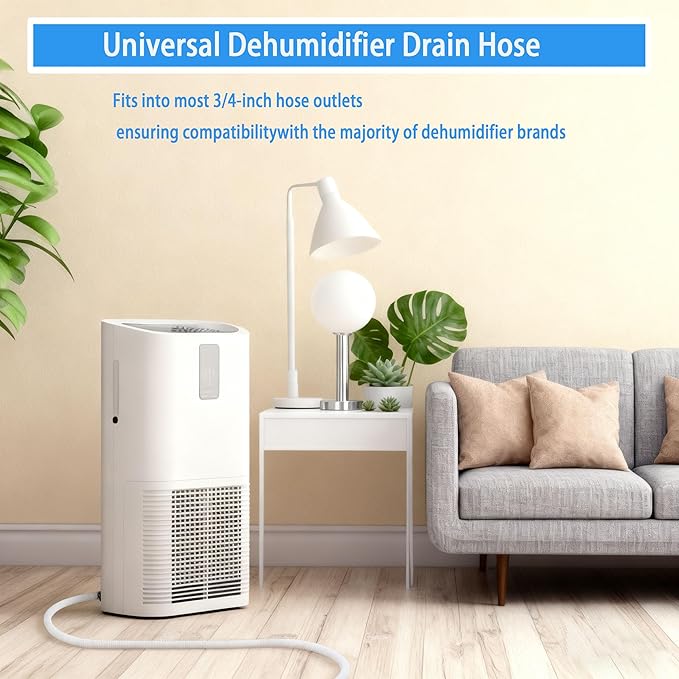 Dehumidifier Hose, Universal Portable AC Drain Hose & Mini Split Drain Hose - 2-Pack 13FT AC Drainage Line Extension Compatible with Arctic King Portable Air Conditioner (Cut-to-Fit with 4 Clamps)