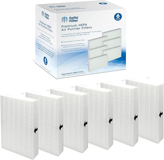Fette Filter - 6 Pack Premium True HEPA H13 Filter R Compatible With Honeywell HPA Series Air Purifier - Part Number HRF-R3 R2 R1 ARVP300 HPA300