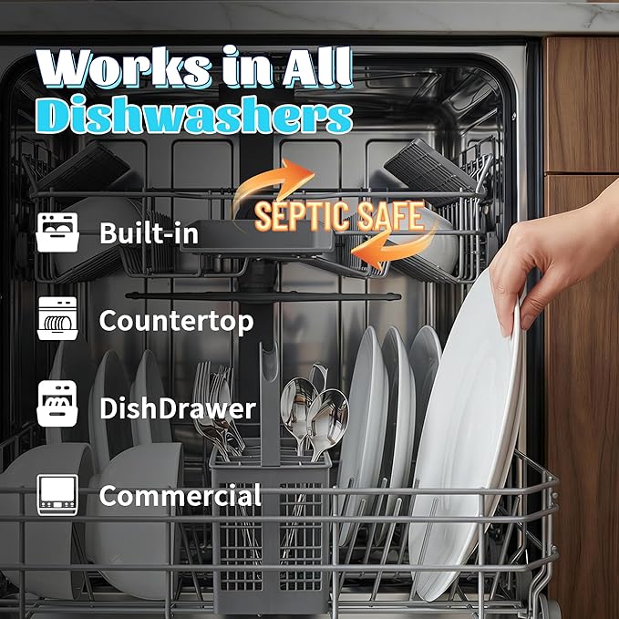 Dishwasher Detergent + Booster - 90 Loads, Plastic Free & Natural Cleaner Concentrated Dish Soap with Enzymes - Cuts Grease & Grime, No Residue - Dishwasher Pods Alternative, Truly Fragrance-Free