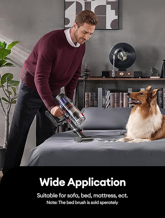 Ultenic Cordless Vacuum Cleaner, 550W/50Kpa, 60Mins Runtime, Stick Vacuum Cordless with 180°Bendable Wand, Anti-Tangle Brush, Vacuum Cleaners for Home/Pet Hair/Carpet/Floor (Purple)