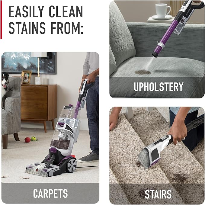 Hoover SmartWash Pet Automatic Carpet Cleaner with Spot Chaser Stain Remover Wand, FH53000PC + Hoover Oxy Deep Cleaning Carpet Shampoo, Concentrated Machine Cleaner Solution, 116 oz Formula, AH31936