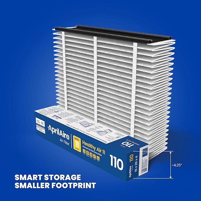 AprilAire 110 Replacement Filter for AprilAire Whole House Air Purifiers - MERV 11, Clean Air & Dust, 16x20x4 Air Filter (Pack of 1)